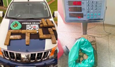 Imagem da notícia Ocorrências contra tráfico terminam com flagrantes de cocaína, maconha e trio preso em Chapadão do Sul